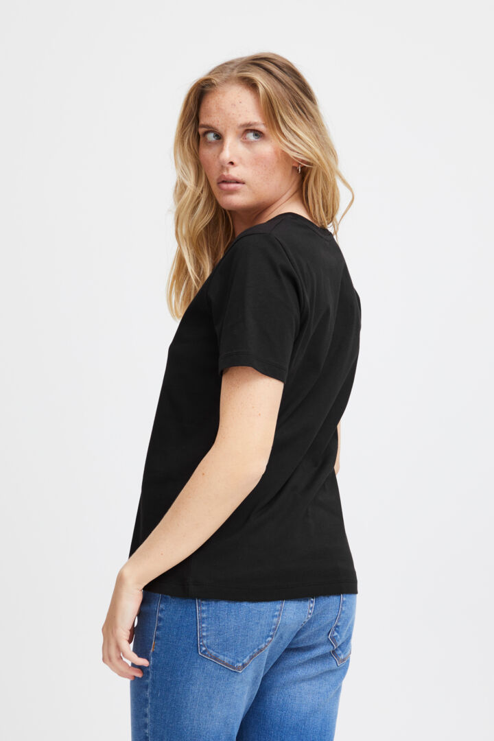 T-shirt- Palmer col en V (Black)