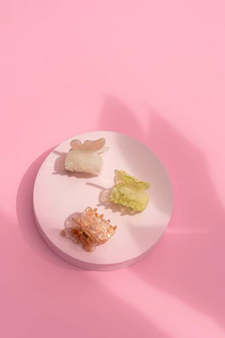 Pince à cheveux - Butterflies Small (Marble Peach)