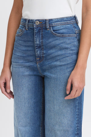 Jeans - Twiggy cropped high waist (Medium blue)