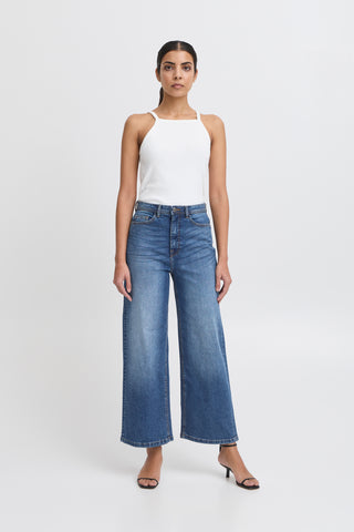 Jeans - Twiggy cropped high waist (Medium blue)
