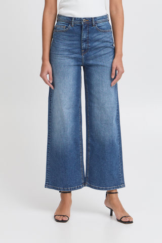 Jeans - Twiggy cropped high waist (Medium blue)
