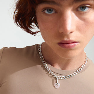 Breloque - Charm (Rose quartz heart)