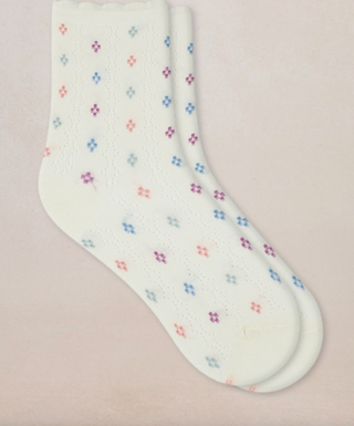 Chaussettes - Ajourée petits losanges (Écru)