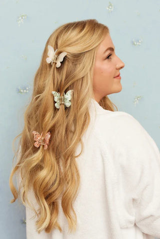 Pince à cheveux - Butterflies Small (Baby white)