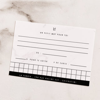 Gift certificates (Useable online and in store)