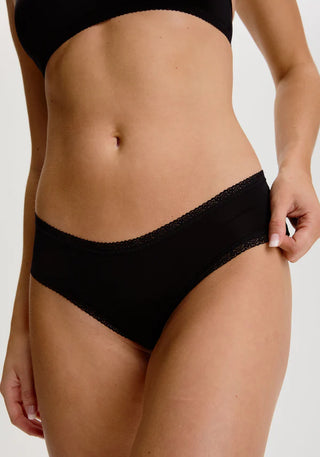 Shorty -  the micro à bordure de dentelle (noir)