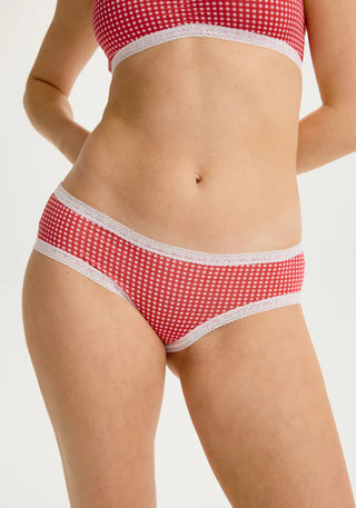 Shorty -  the micro à bordure de dentelle (rubis)