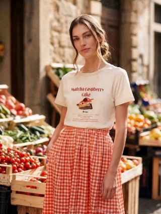 T-shirt graphique Gâteau Matcha-framboise
