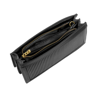 Pochette Abigail - Sac végétalien recyclé - Noir plissé