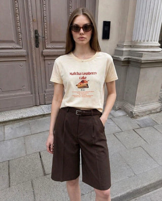 T-shirt graphique Gâteau Matcha-framboise