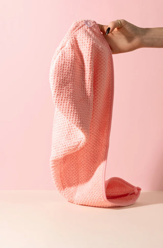 Serviette a cheveux en microfibre -( rose )