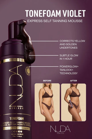 Mousse autobronzante express - ToneFoam Violette