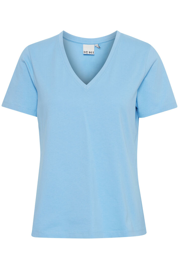 T-shirt- Palmer col en V (Della Robbia Blue)