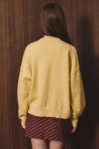 Cardigan ouvert à un bouton, col rond