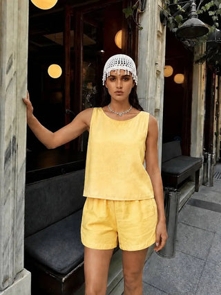 Short décontracté jaune