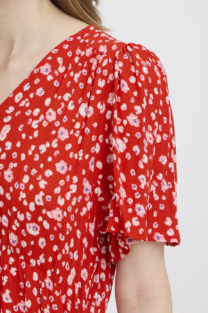 Robe - Marrakech AOP DR25 (Fiery Red Flower)