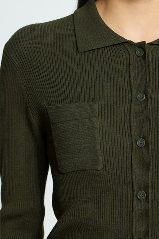 Cardigan - Luls Rib Polo Ca (Rosin)