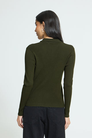 Cardigan - Luls Rib Polo Ca (Rosin)