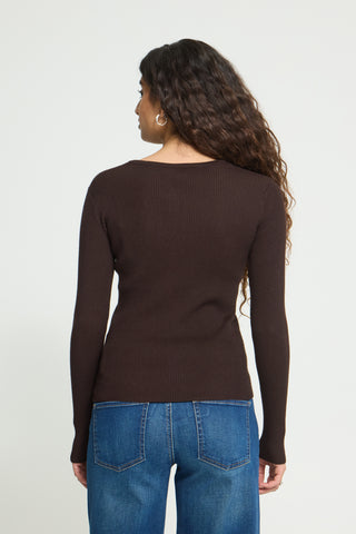Cardigan - Luls Rib O-N (Chocolate torte)