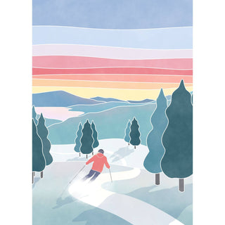 Sunset Ski | Puzzle de 500 pièces pour adultes | Conçu au Canada par Maude Gervais