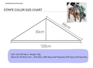Écharpe triangle en maille douce – Style coréen chic et confortable à rayures: Green