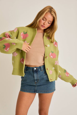 Cardigan - Pommes & fleurs