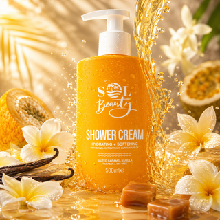 Crèmes de douche aux parfums variés — caramel salé et vanille