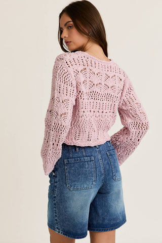 Cardigan - Crochet (Baby pink)