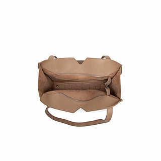 Alicia II - Sac fourre-tout végétalien recyclé - Latte Pebbled