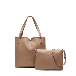 Alicia II - Sac fourre-tout végétalien recyclé - Latte Pebbled