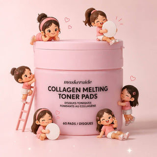 Pads tonifiants fondants au collagène | Glissez. Faites fondre. Rayonnez.
