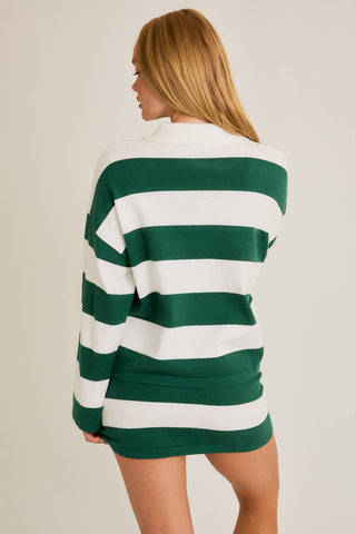 Pull à rayures - Sam (Green & white)