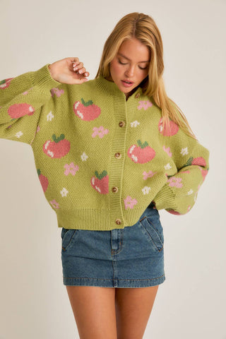 Cardigan - Pommes & fleurs