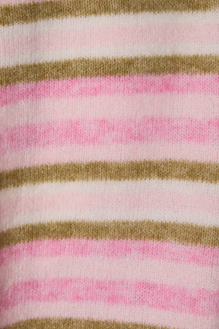 Cardigan à manches longues, col rond, à rayures multicolores
