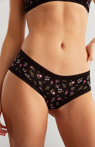 Microfiber shorty with lace trim - (3/33$)