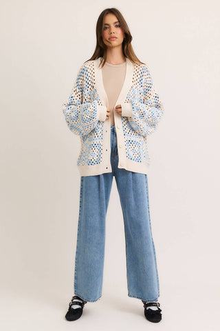 Cardigan - Crochet (Baby blue)