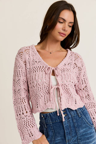 Cardigan - Crochet (Baby pink)