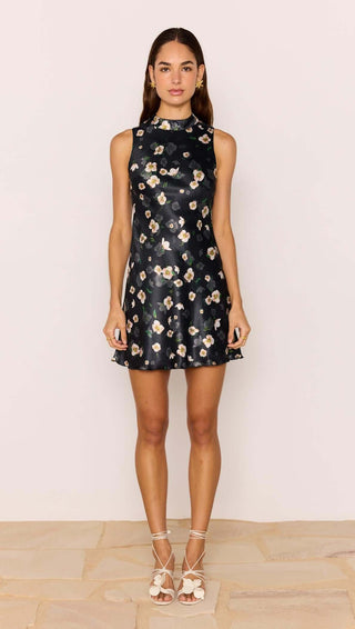Robe - Elinor (Floral/black)