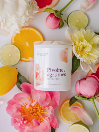 Bougie de soya - Pivoine & agrumes