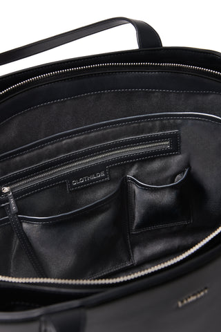 Le Clothilde – Sac fourre-tout en cuir vegan noir