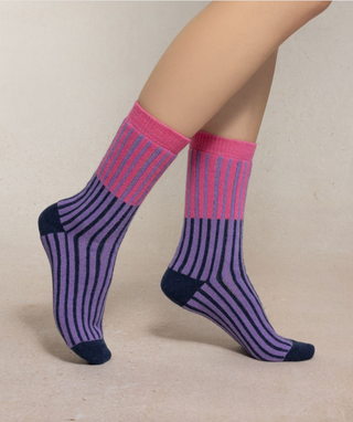 Chaussettes - Cachemire rayures verticales