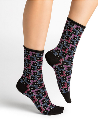 Chaussettes - Velouté fleurs pop