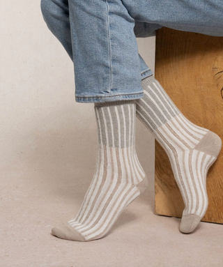 Chaussettes - Cachemire rayures verticales