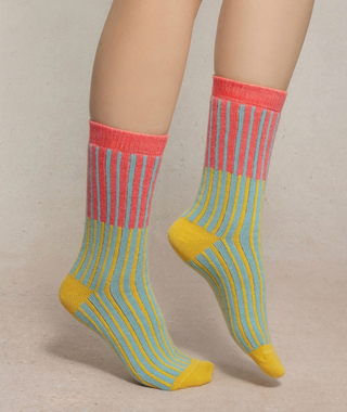Chaussettes - Cachemire rayures verticales