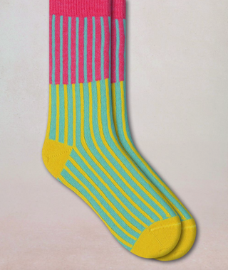 Chaussettes - Cachemire rayures verticales