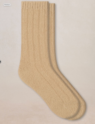 Chaussettes - Laine alpaga à côtes (camel)
