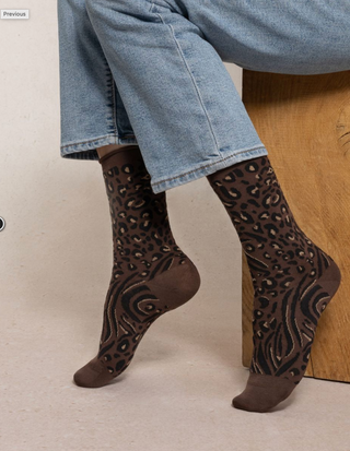 Chaussettes - Laine fine peau de bête (Chocolat)