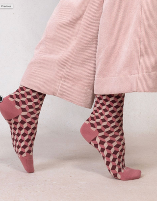 Chaussettes - Laine fine géométrique