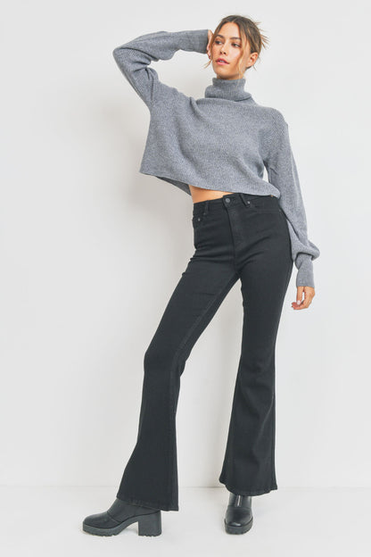 Jeans - High Rise Clean Bell Bottom (Black)