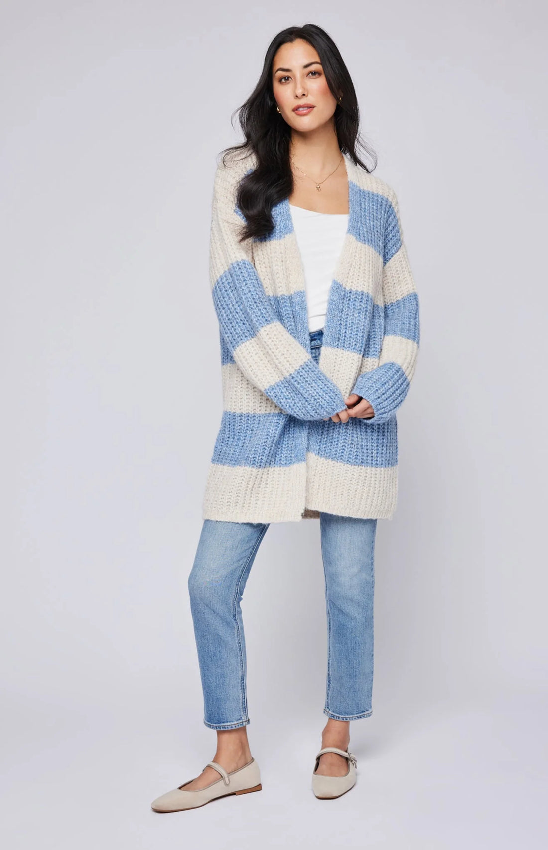 Cardigan - Enid (Sky stripe)